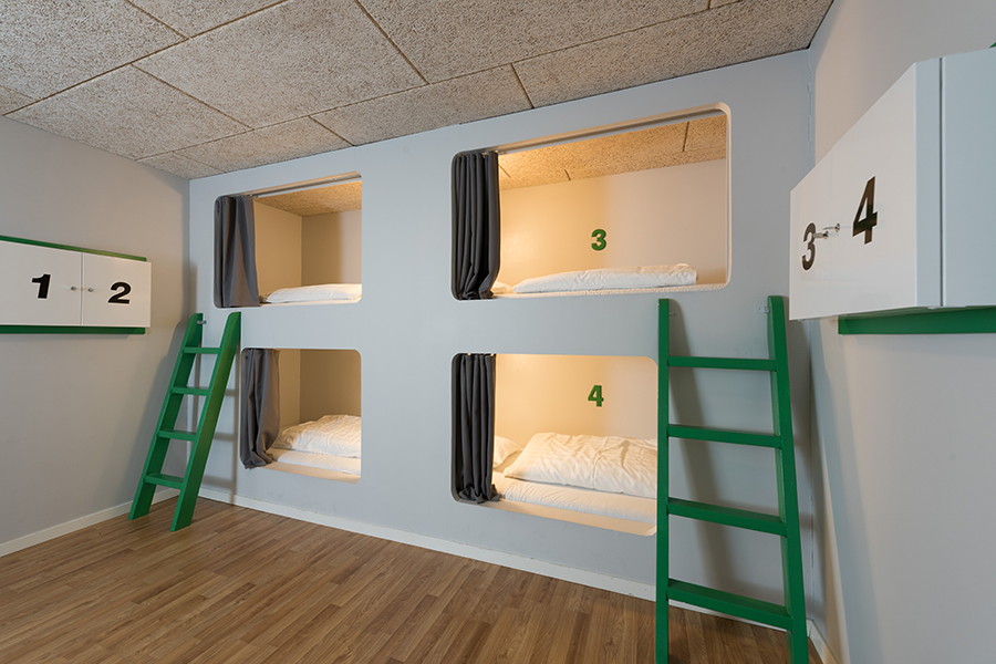 Rum med sovalkover på Winstrup Hotell och Hostel